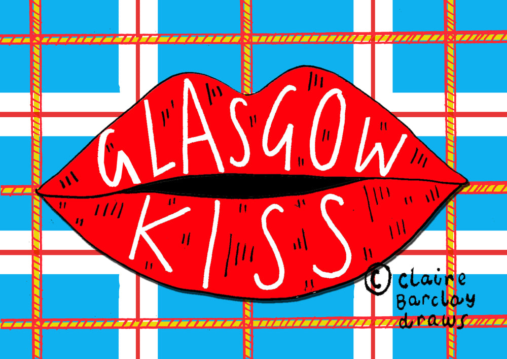 Glasgow Kiss Greetings Card Claire Barclay Draws