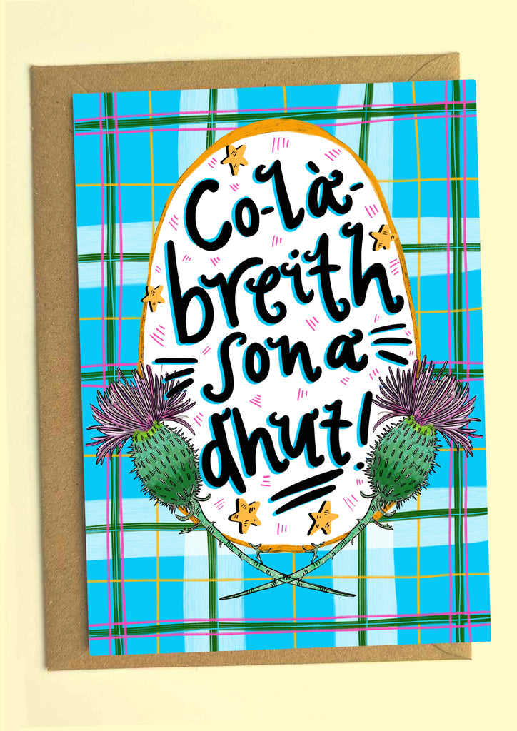 Co-la-breith sona dhut! (Happy Birthday in Gaelic) Greetings Card