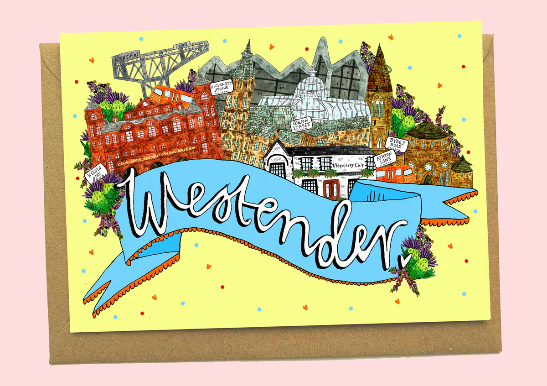Westender, West End of Glasgow Card