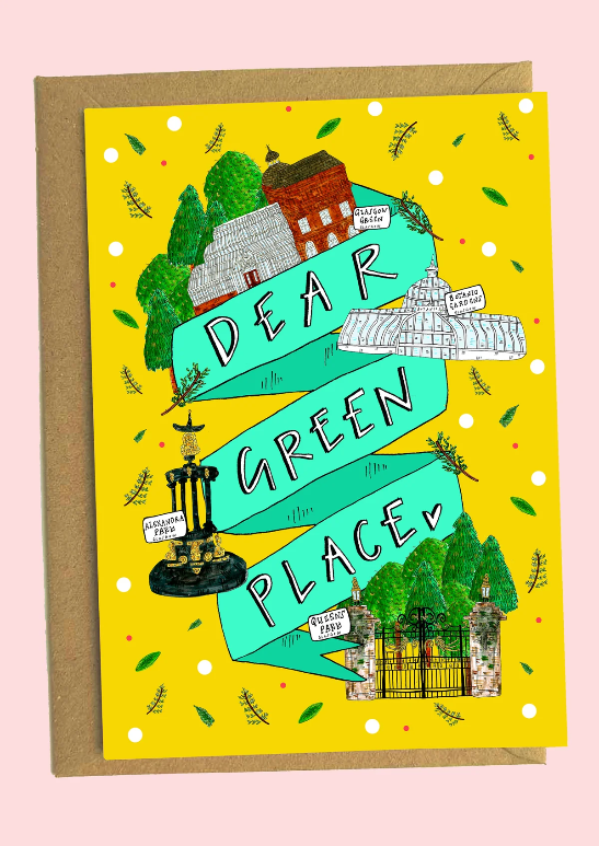 Dear Green Place Glasgow Greetings Card