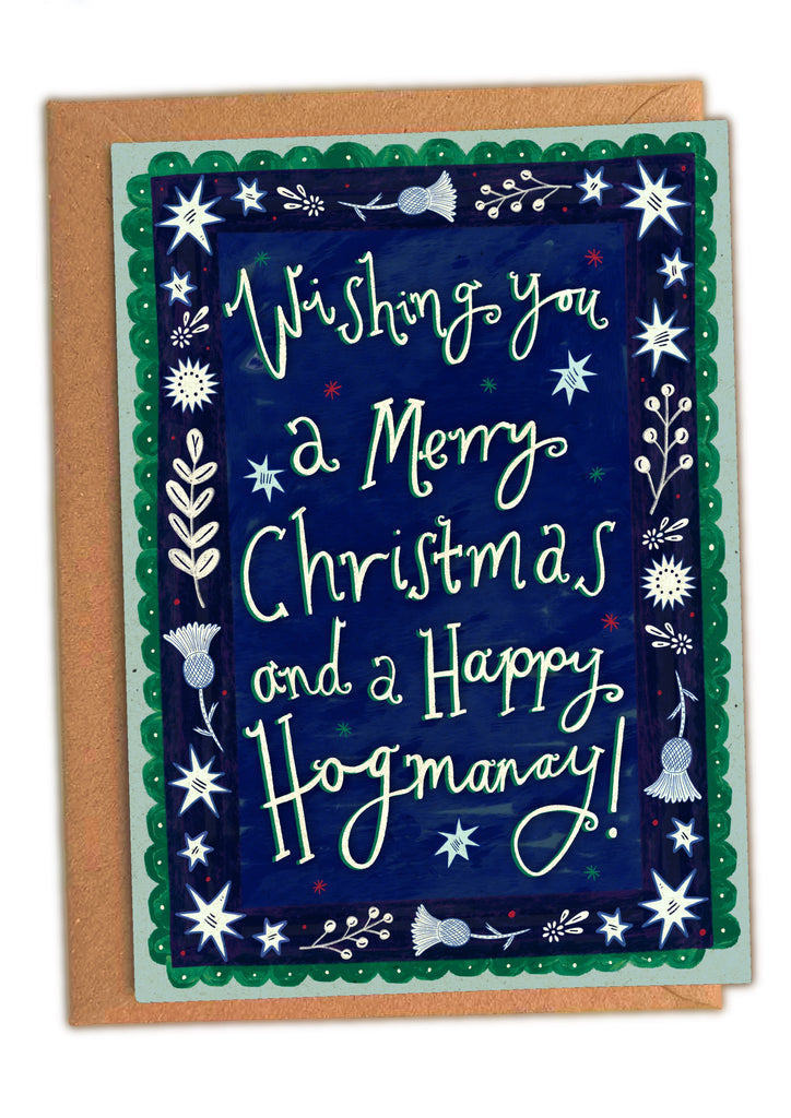 Wishing you a Merry Christmas and a Happy Hogmanay ! Scottish Xmas Card