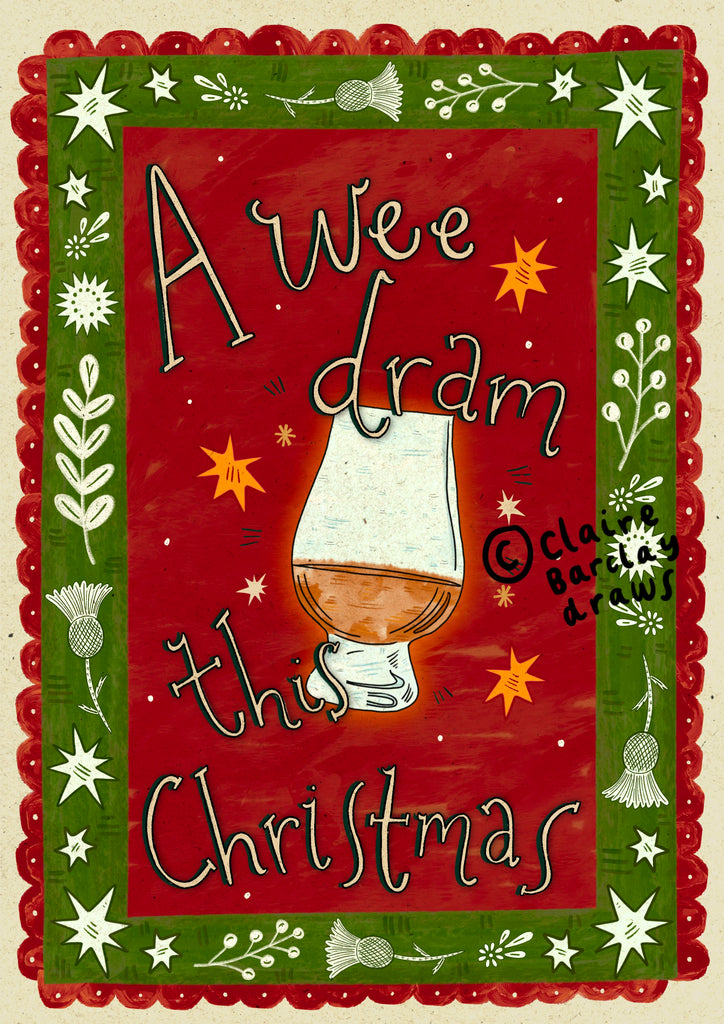 A wee dram this Christmas! Scottish Whisky Christmas Card